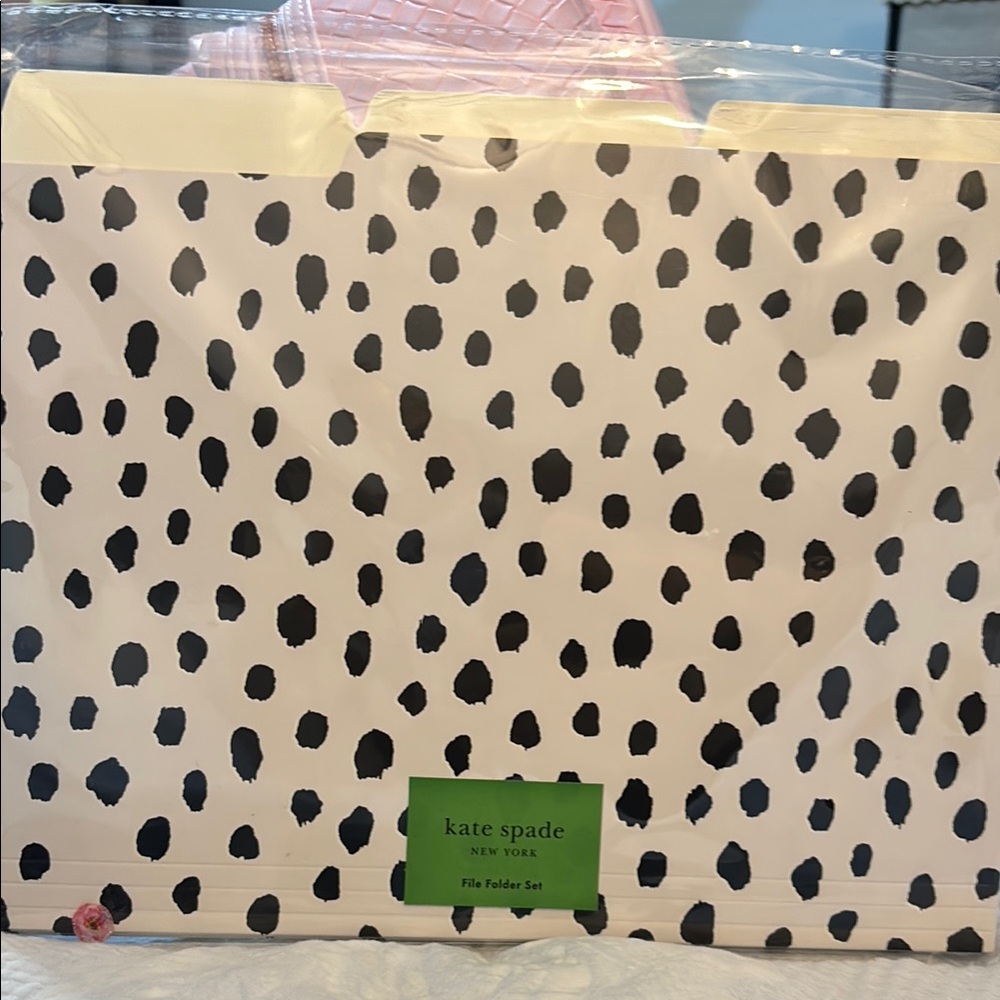 Kate Spade Dotted File Folder Set in Black and White